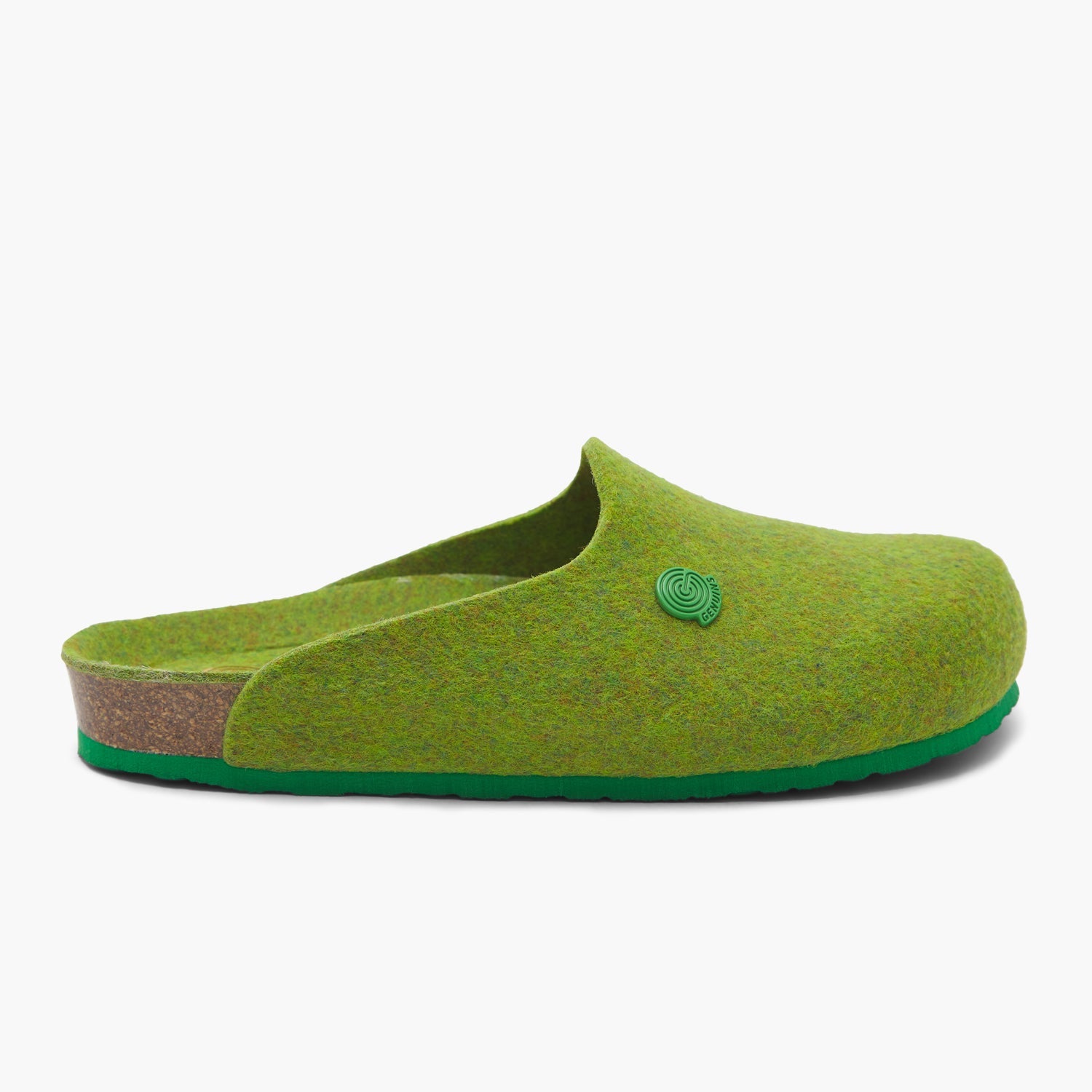 Green felt clog slipper